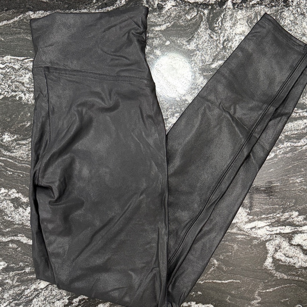 SPANX Black Faux Leather Leggings